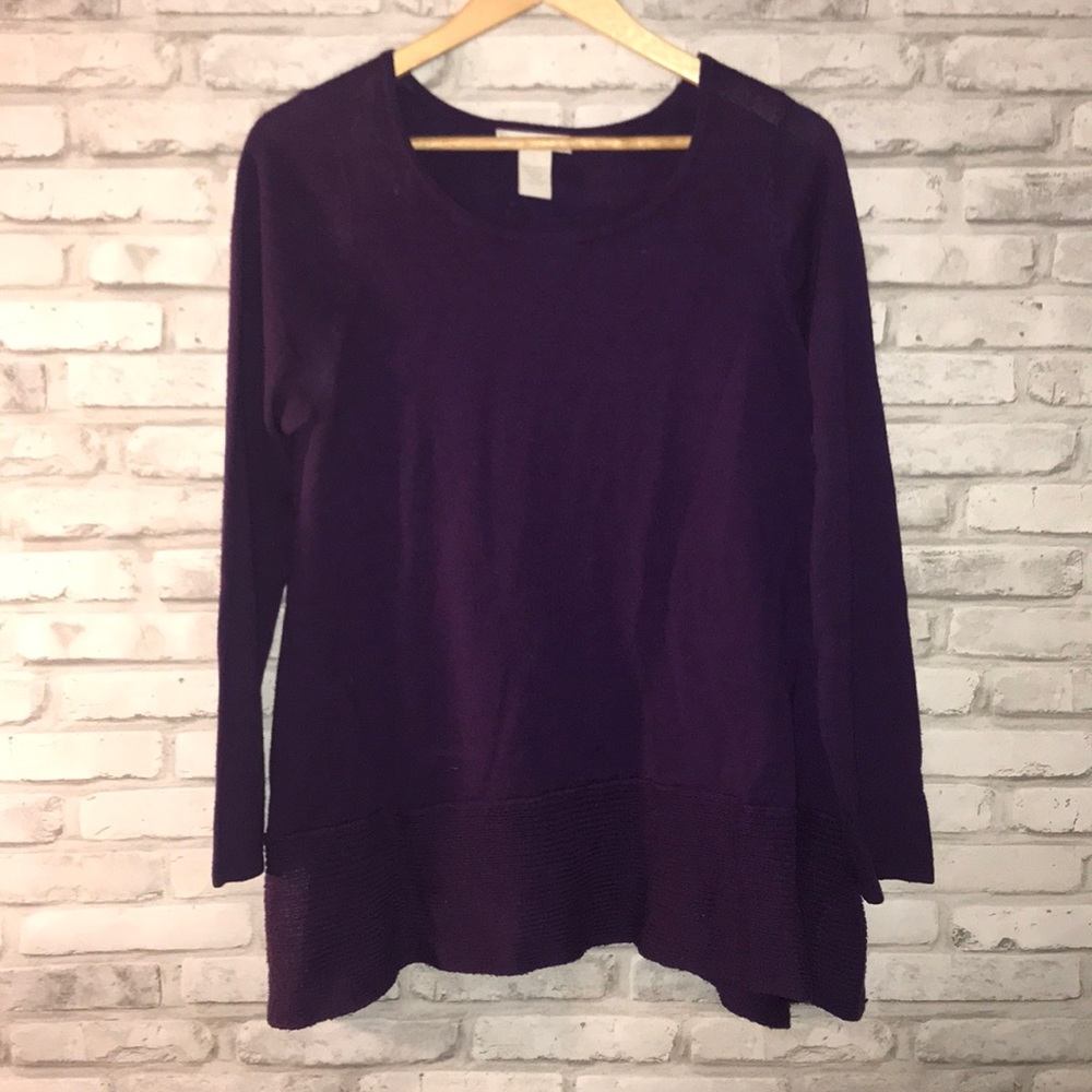Purple Sharkbite Sweater. Sz L